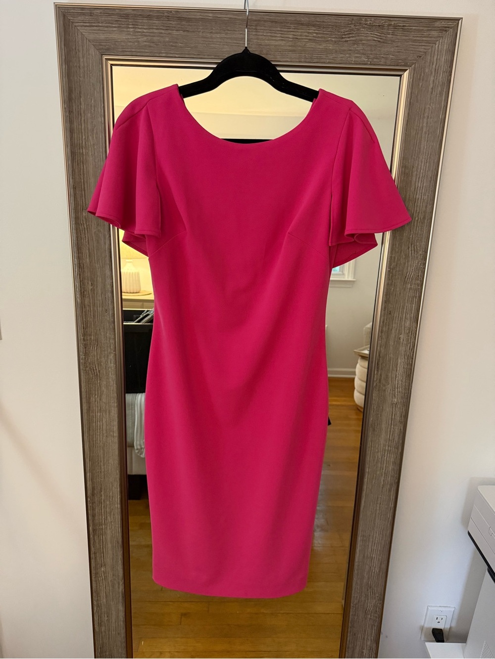 Women's Calvin Klein Midi Dress with Flutter Sleeves